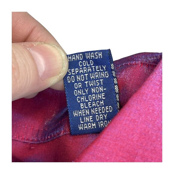 Karen Scott Shirt Women's Large Red Rayon Long Sleeve Classic Fit Button-Up - Picture 5 of 8